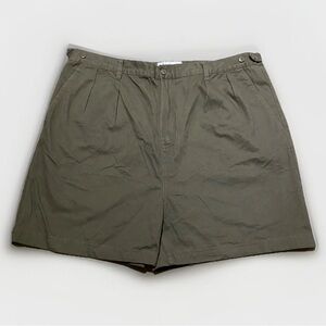 Vintage Mountain Ridge Mens Green Shorts Adjustable Waist Pleated Front Size 40